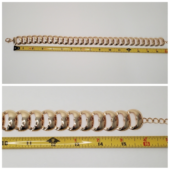 Anthropologie Gold Tone Ladder Link Collar Necklace 90s Elegant Minimalist NWT - Picture 10 of 16